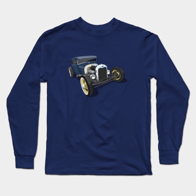 1929 Ford Model A Hot Rod Long Sleeve T-Shirt by candcretro